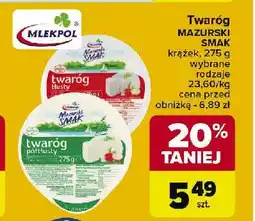 Carrefour Twaróg półtłusty Mlekpol mazurski smak oferta