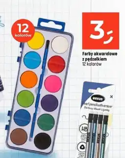 Farby akwarelowe z pędzelkiem 12 kolorów