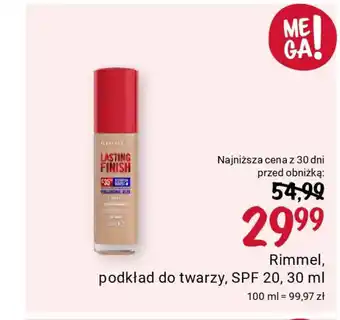Rossmann Rimmel, podkład do twarzy, SPF 20, 30 ml oferta