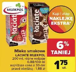 Carrefour Mleko truskawkowe Łaciate oferta