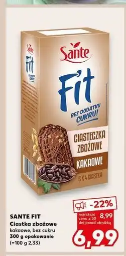 Kaufland Ciasteczka zbożowe kakaowe Sante fit oferta