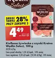 Biedronka Kiełbasa żywiecka z szynki Kraina Wędlin Select oferta