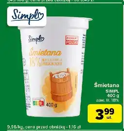 Carrefour Express Śmietana 18 % Simply oferta