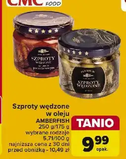 Carrefour Szproty wędzone w sosie pomidorowym Amberfish oferta