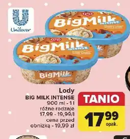 Carrefour Lody słony karmel intense Algida Big Milk oferta