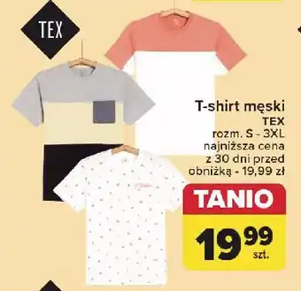 Carrefour T-shirt męski s-3xl Tex oferta