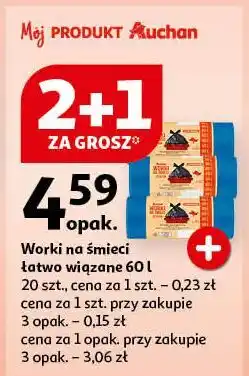 Auchan Worki na smieci 60 l Auchan oferta