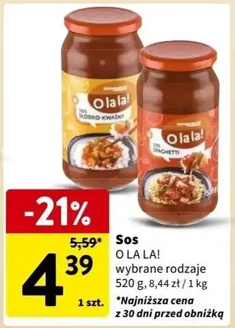 Intermarche Sos spaghetti O La La! oferta