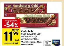 Intermarche Czekolada mleczna z całymi orzechami Alpen Gold Nussbeisser oferta