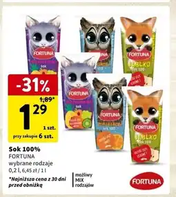Intermarche Sok 100% pomarańcza Fortuna oferta