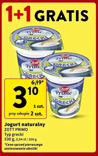 Intermarche Jogurt grecki Zott primo oferta