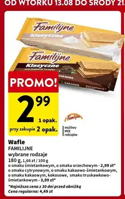 Intermarche Wafle truskawkowo-śmietankowe Jutrzenka familijne oferta
