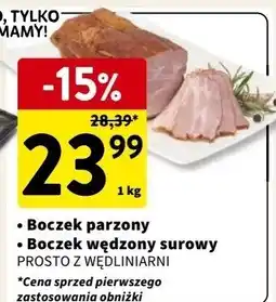 Intermarche Boczek wędzony surowy INTERMARCHE Z WŁASNEJ WĘDZARNI oferta
