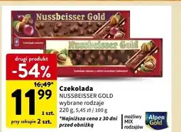 Intermarche Czekolada gorzka z całymi orzechami laskowymi i rodzynkami Alpen gold nussbeisser oferta