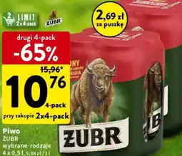 Intermarche Piwo Zubr 4 x 0,5 l oferta