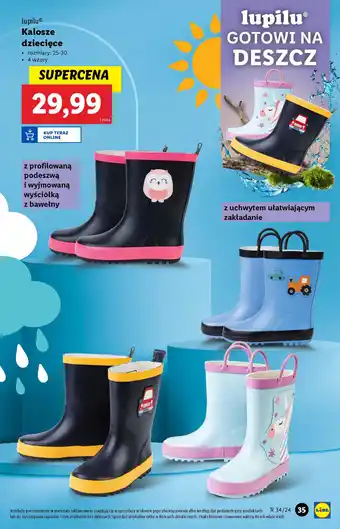 Lidl Lupilu Kalosze dziecięce oferta