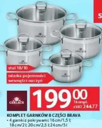 Selgros Komplet garnków 8 części Brava oferta