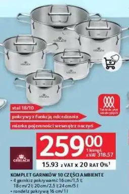 Selgros Komplet garnków 10 części Ambiente oferta