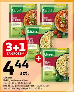 Auchan Spaghetti 4 sery z brokułami Knorr Fix oferta