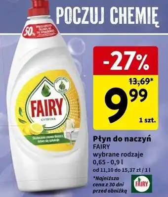 Intermarche Płyn do mycia naczyń lemon Fairy oferta