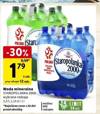 Intermarche Woda lekko gazowana Staropolanka 2000 oferta