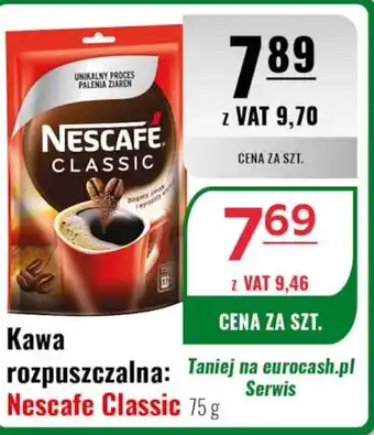 Eurocash Kawa rozpuszczalna Nescafe Classic 75 g oferta