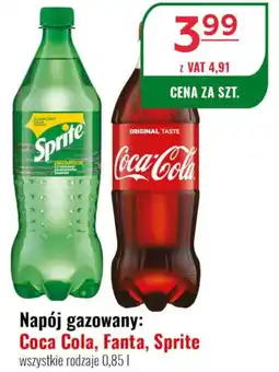 Eurocash Napój gazowany: Coca Cola, Fanta, Sprite 0,85 l oferta