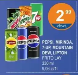 Rabat Pepsi, Mirinda, 7-up, Mountain Dew, Lipton Frito Lay 330 ml oferta