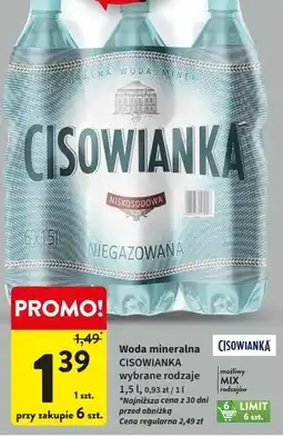 Intermarche Woda niegazowana Cisowianka oferta