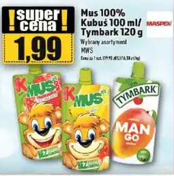 Topaz Mus 100% Kubuś 100 ml/ Tymbark 120 g oferta