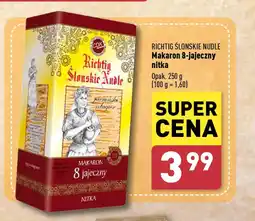 ALDI RICHTIG ŚLONSKIE NUDLE Makaron 8-jajeczny nitka 250 g oferta