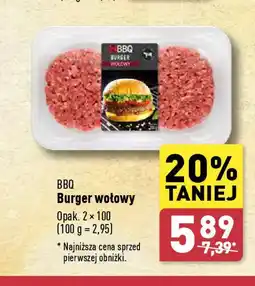 ALDI BBQ Burger wołowy 2x100 g oferta