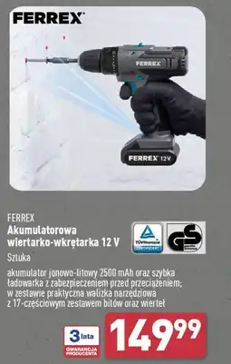 ALDI FERREX Akumulatorowa wiertarko-wkrętarka 12 V oferta