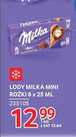 Selgros LODY MILKA MINI ROŻKI 8 x 25 ML oferta