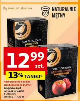 Auchan Sok jabłko ligol jonagold Auchan oferta