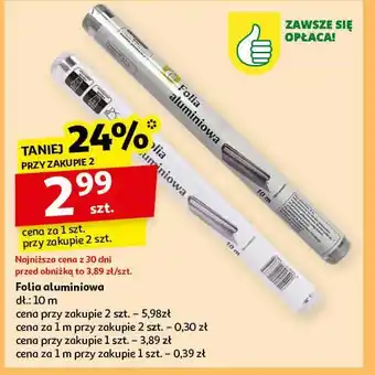 Auchan Folia aluminiowa 10 m Podniesiony Kciuk oferta