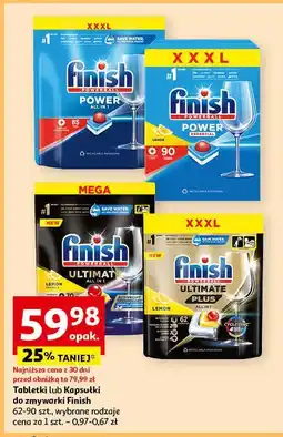 Auchan Tabletki do zmywarek lemon Finish Ultimate Plus oferta