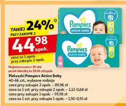 Auchan Pieluszki dla dzieci 3 midi Pampers Active Baby oferta