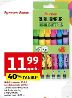 Auchan Zakreślacz mix kolorów Auchan oferta