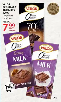 Selgros VALOR CZEKOLADA BEZ CUKRU 100 G oferta