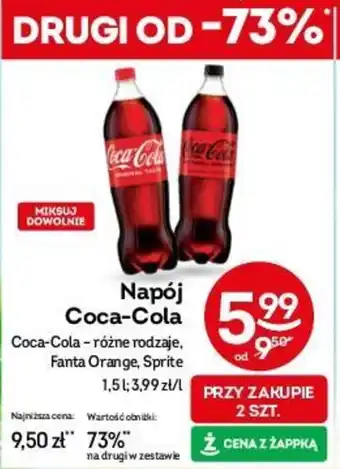 Żabka Napój Coca-Cola, 1,5 l oferta