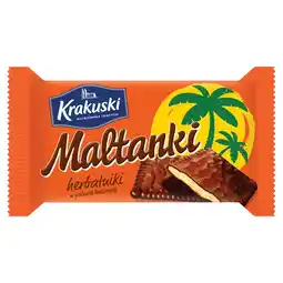 Dino Krakuski Maltanki Herbatniki w polewie kakaowej 80 g oferta