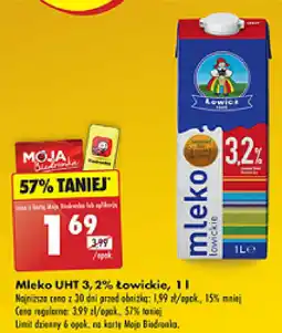 Biedronka Mleko UHT 3,2% Łowickie, 1l oferta