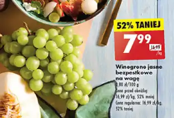 Biedronka Winogrono jasne bezpestkowe 1kg oferta