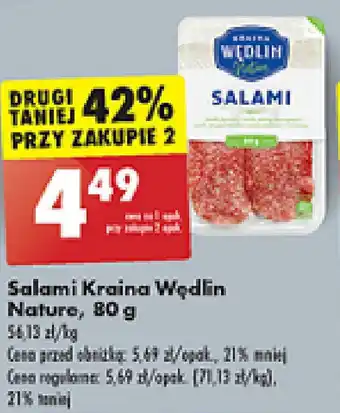 Biedronka Salami Kraina Wędlin Nature, 80 g oferta