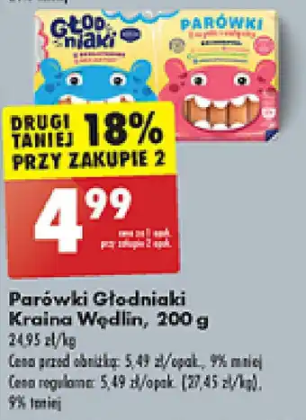 Biedronka Parówki Głodniaki Kraina Wędlin, 200 g oferta