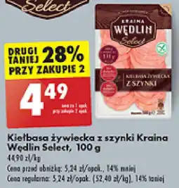 Biedronka Kiełbasa żywiecka z szynki Kraina Wędlin Select, 100 g oferta