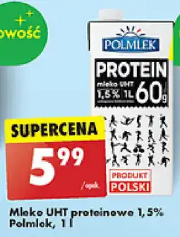 Biedronka Mleko UHT proteinowe 1,5% Polmlek, 1 l oferta