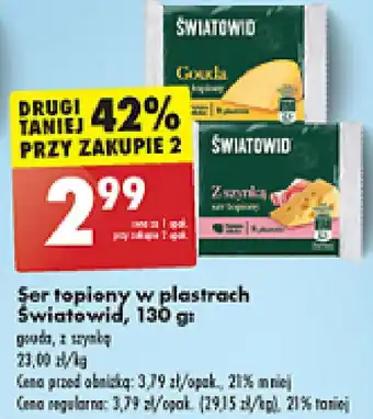 Biedronka Ser topiony w plastrach Światowid, 130 g oferta