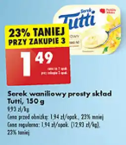 Biedronka Serek waniliowy prosty skład Tutti, 150 g oferta
